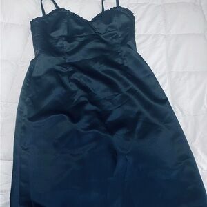 White House Black Market Black Satin Slip Dress New w/o Tag